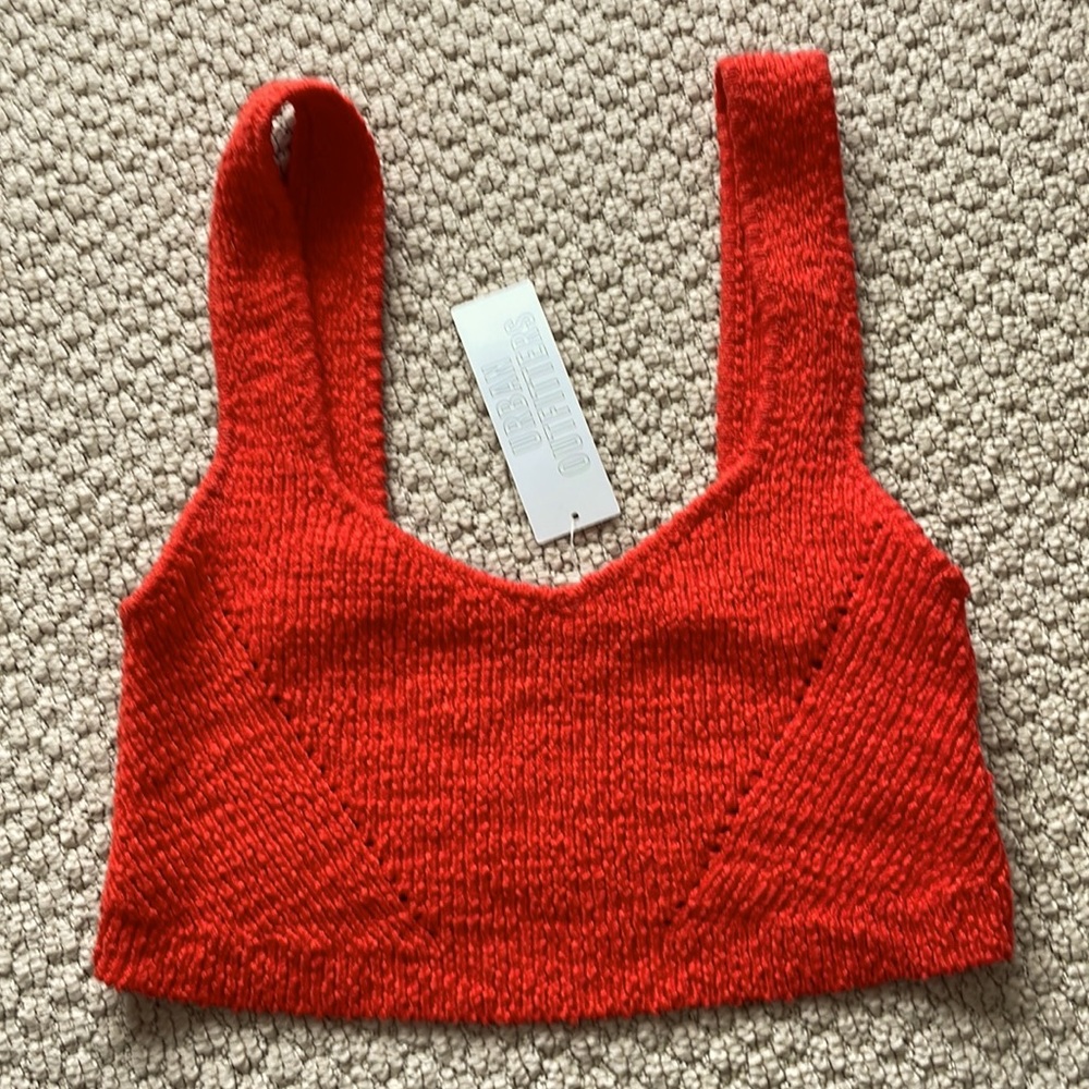 Urban outfitters red knit crop top